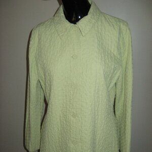 Eileen Fisher soft green quilted puffer jacket